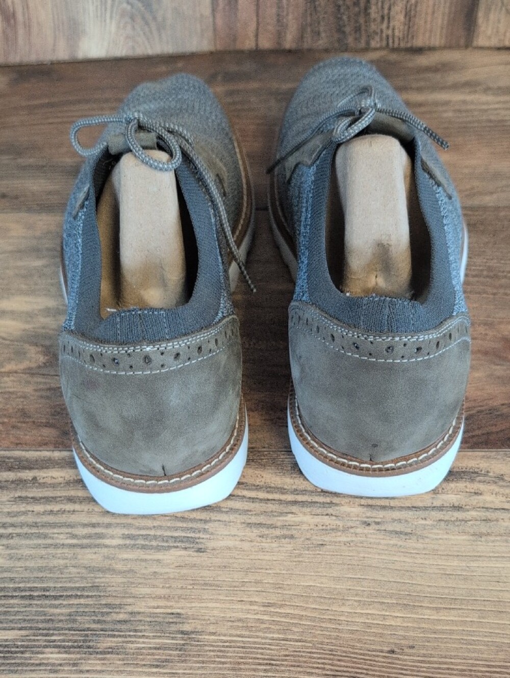 JMurphy by Johnston & Murphy Gray Marbled Knit Nubuck Oxford Dress Shoes 12M - Picture 6 of 9